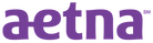 Logo of Aetna, in purple font.